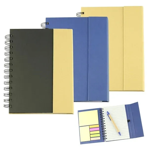 Eco-Recycled Magnetic Journal with Sticky Notes & Tabs