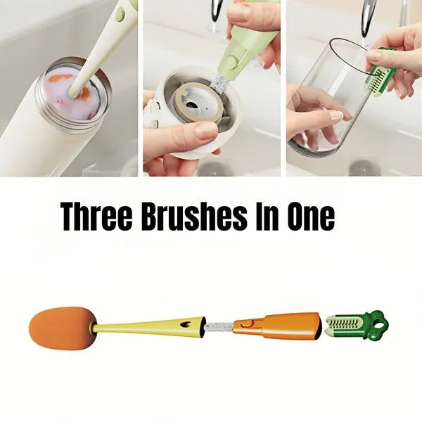 3-in-1 Multi-Functional Carrot-Shaped Cup Brush