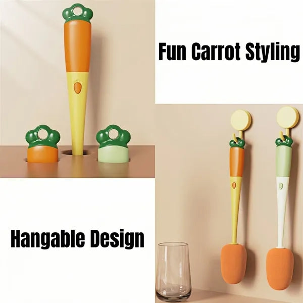 3-in-1 Multi-Functional Carrot-Shaped Cup Brush