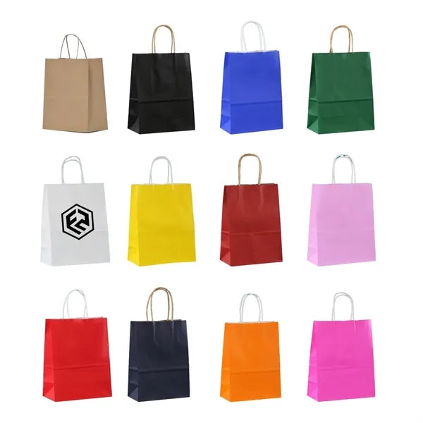 Kraft Paper Shopping Gift Retail Bags with Handles Bulk