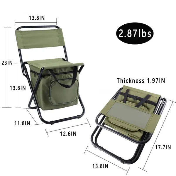 Foldable Camping Chair with Cooler Bag