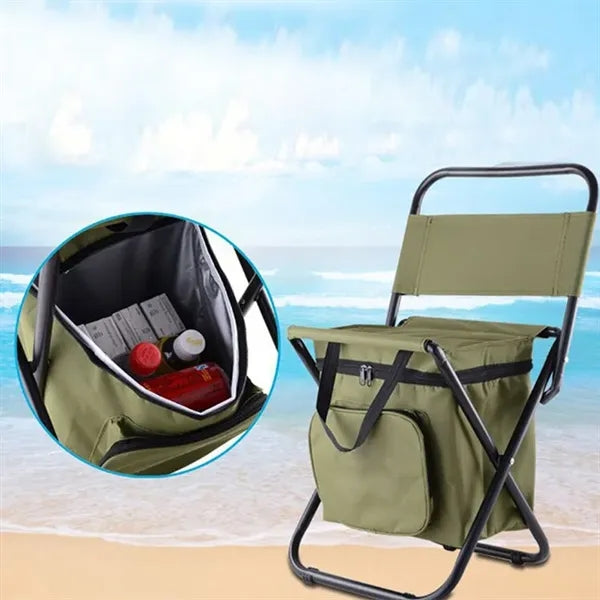 Foldable Camping Chair with Cooler Bag