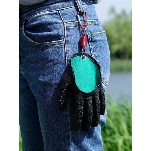 Professional Fishing Magnet Hook Anti-Slip Catch Fish Glove