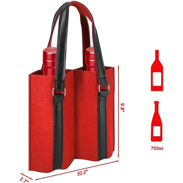 Felt Wine Carrier Tote Bag With Handle
