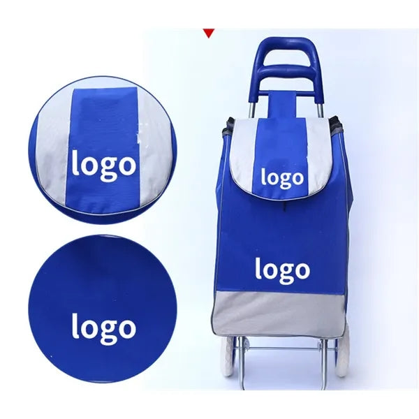 Portable folding hand shopping cart grocery bag