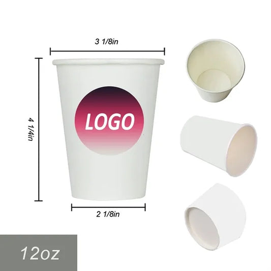 12oz Disposable Thickened Single Layer Paper Cup