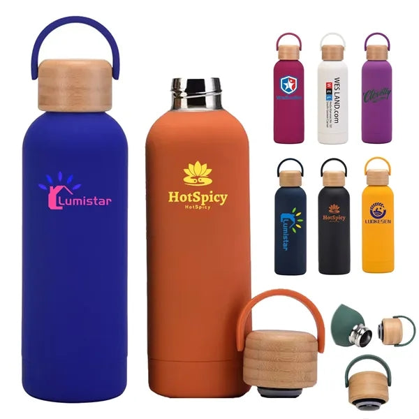 17oz Portable Water Bottle with Bamboo Cap