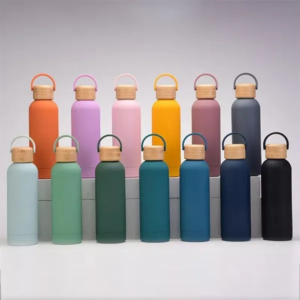 17oz Portable Water Bottle with Bamboo Cap