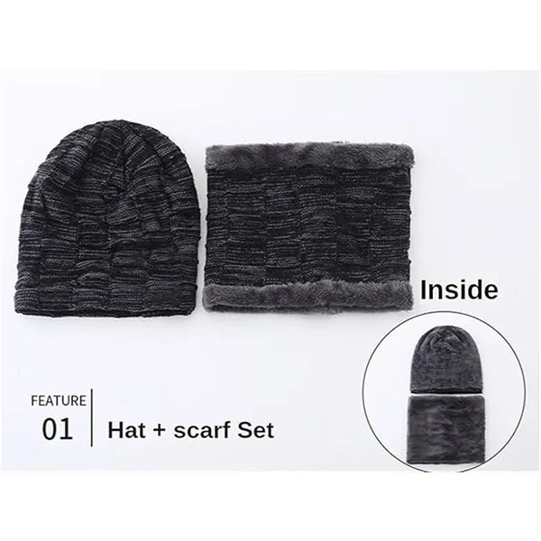 Winter Warm Beanie And Hat Scarf Neck Stretch Set