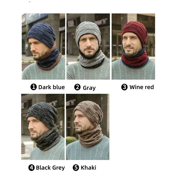 Winter Warm Beanie And Hat Scarf Neck Stretch Set