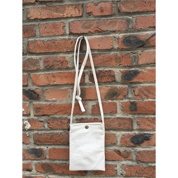 Mini Canvas Crossbody Mobile Phone Bag Simple Solid Color