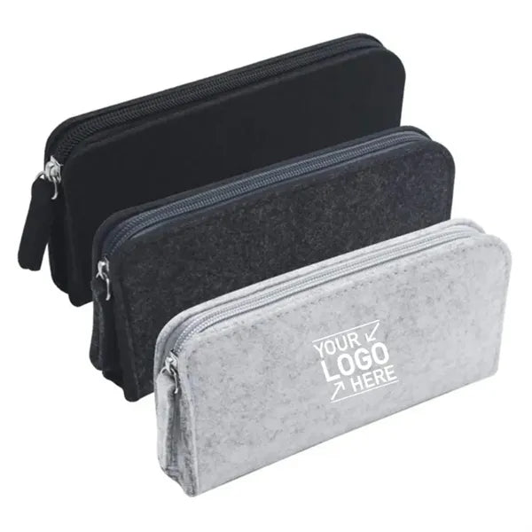 Students Stationery Pouch Felt Zipper Bag for Pens