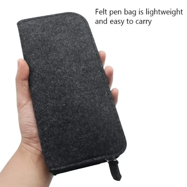 Students Stationery Pouch Felt Zipper Bag for Pens
