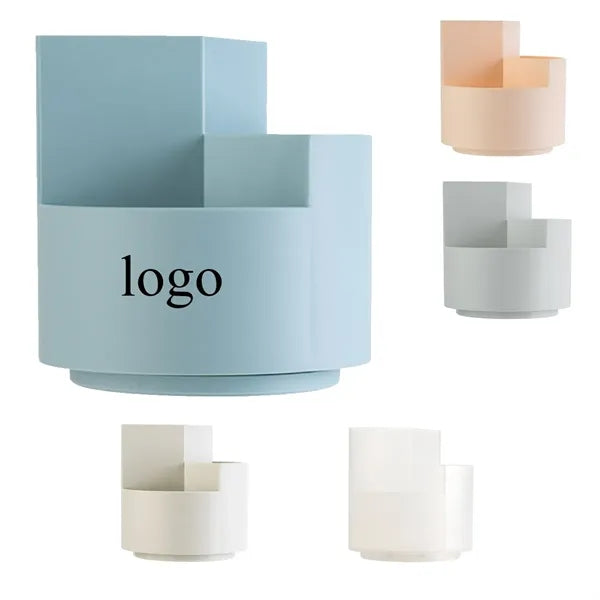 3 Slots 360-Degree Spinning Desk Pencil Pen Holder