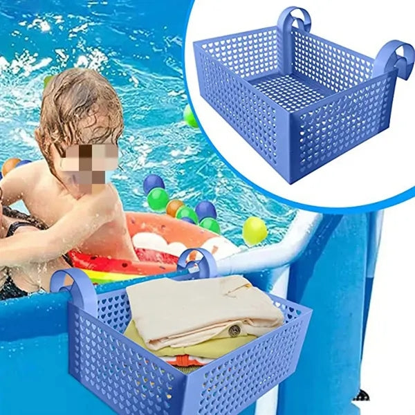 Plastic pool storage basket