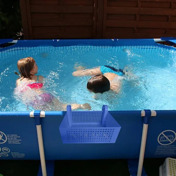 Plastic pool storage basket
