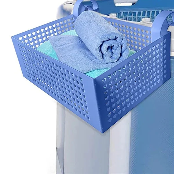 Plastic pool storage basket