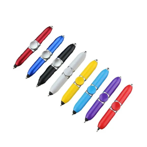 Luminous fidget spinner pen with rotating light and stylus