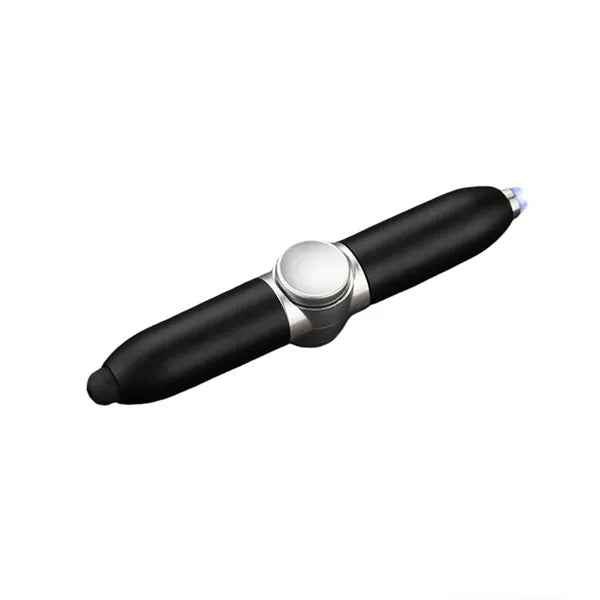Luminous fidget spinner pen with rotating light and stylus