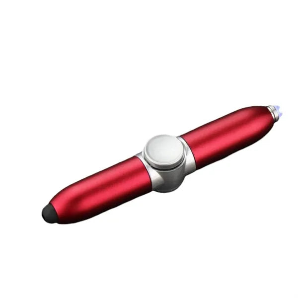Luminous fidget spinner pen with rotating light and stylus