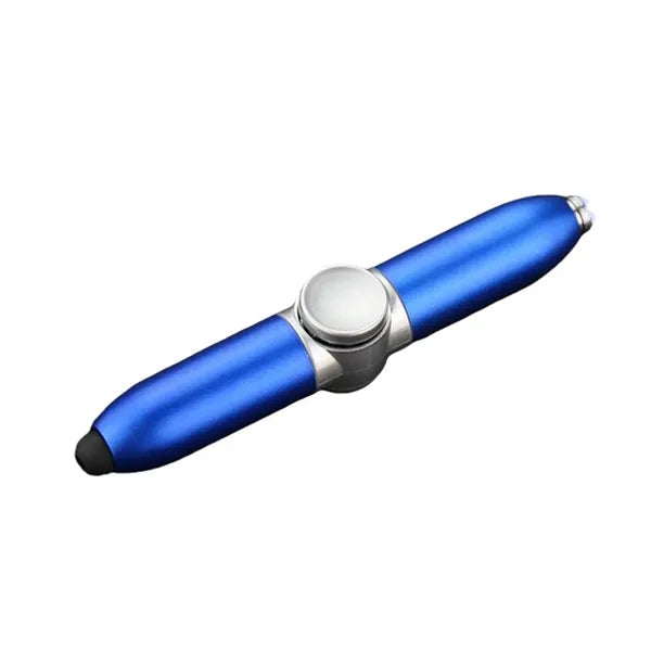Luminous fidget spinner pen with rotating light and stylus