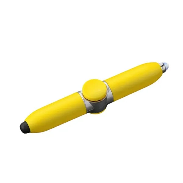 Luminous fidget spinner pen with rotating light and stylus