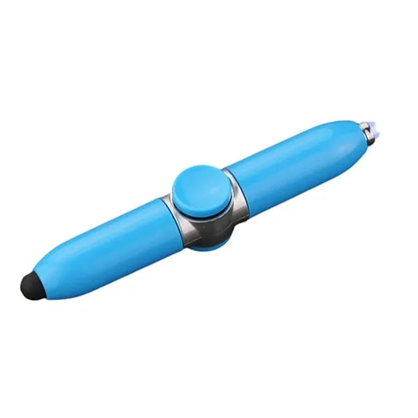 Luminous fidget spinner pen with rotating light and stylus