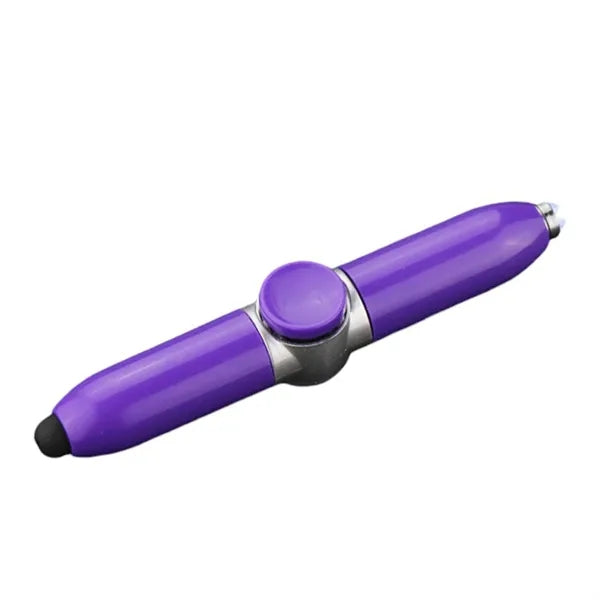 Luminous fidget spinner pen with rotating light and stylus