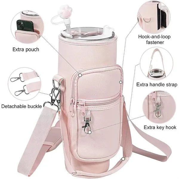 40OZ Bottle Pouch Holder With Phone Pocket