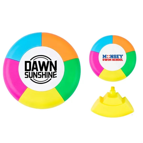 Round circular Shaped 5 Color Highlighter