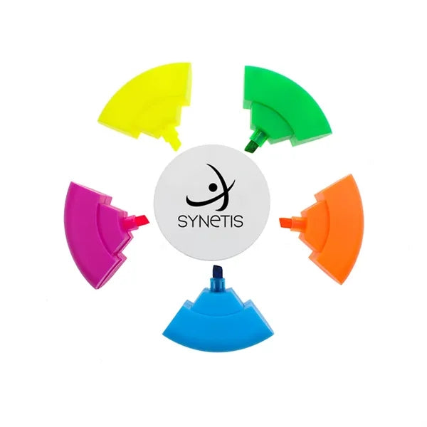 Round circular Shaped 5 Color Highlighter