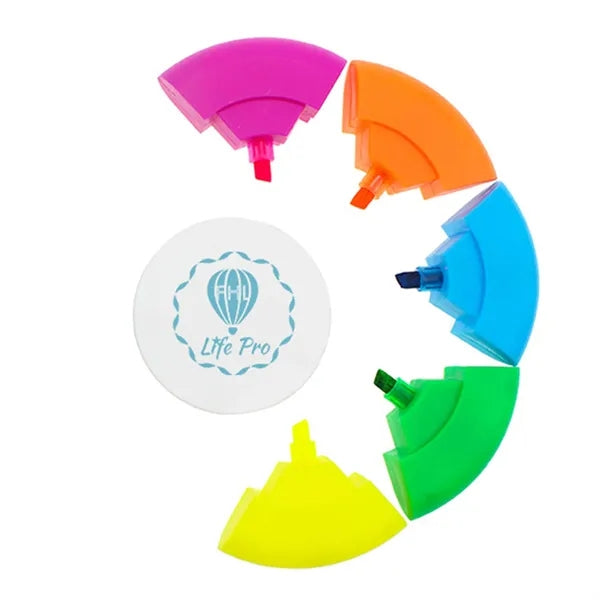 Round circular Shaped 5 Color Highlighter