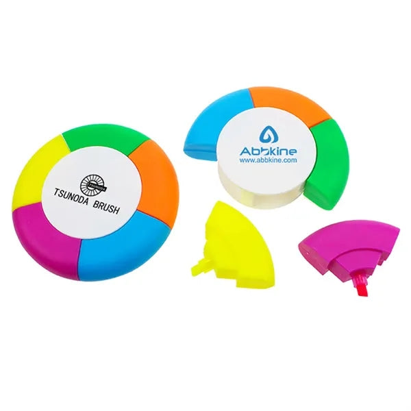 Round circular Shaped 5 Color Highlighter