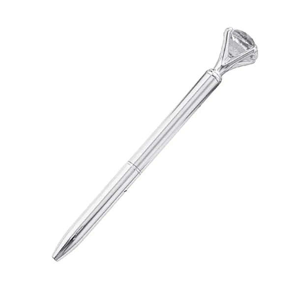 Metal Ballpoint Pen with Diamond Accent