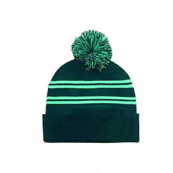 Acrylic Knit Beanie Cap With Pom
