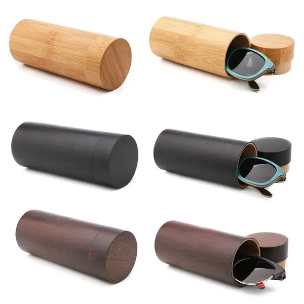 Eco-friendly Bamboo Wood Eyewear Tube Box Sunglasses Case