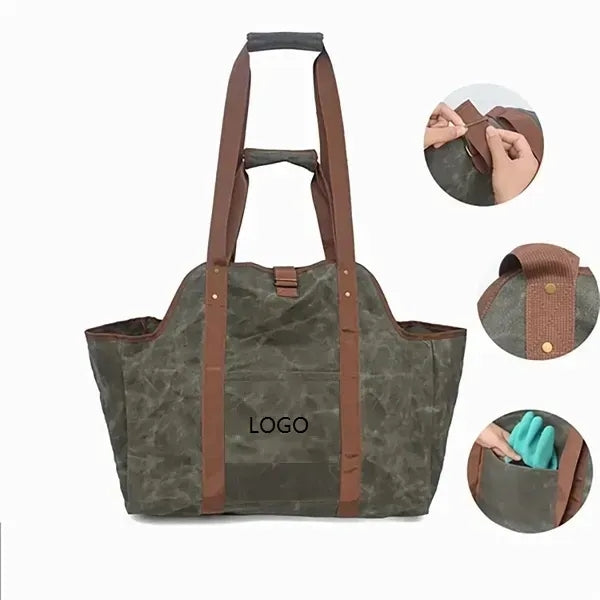 Firewood Carrier Waxed Canvas Tote Bag