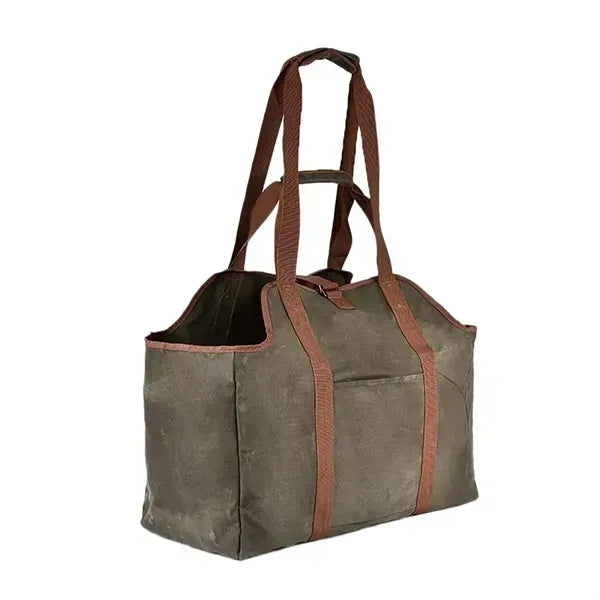Firewood Carrier Waxed Canvas Tote Bag