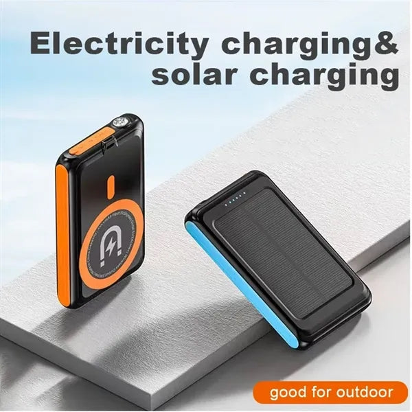 Mini 5000mAh Waterproof Solar Wireless Outdoor Power Bank