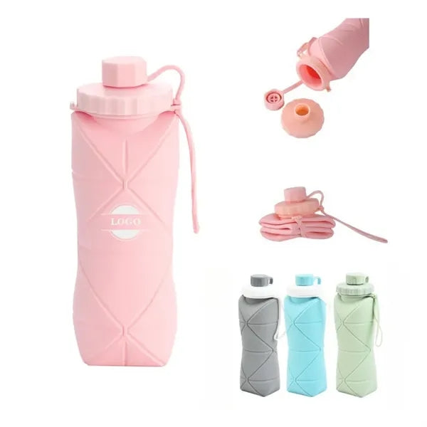 600ml Leak-Proof Collapsible Silicone Sports Water Bottle