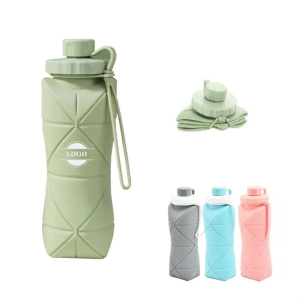 600ml Leak-Proof Collapsible Silicone Sports Water Bottle