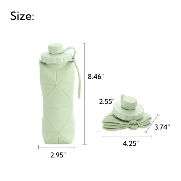 600ml Leak-Proof Collapsible Silicone Sports Water Bottle