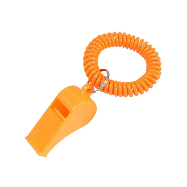 Plastic Whistle With Spring Wristband
