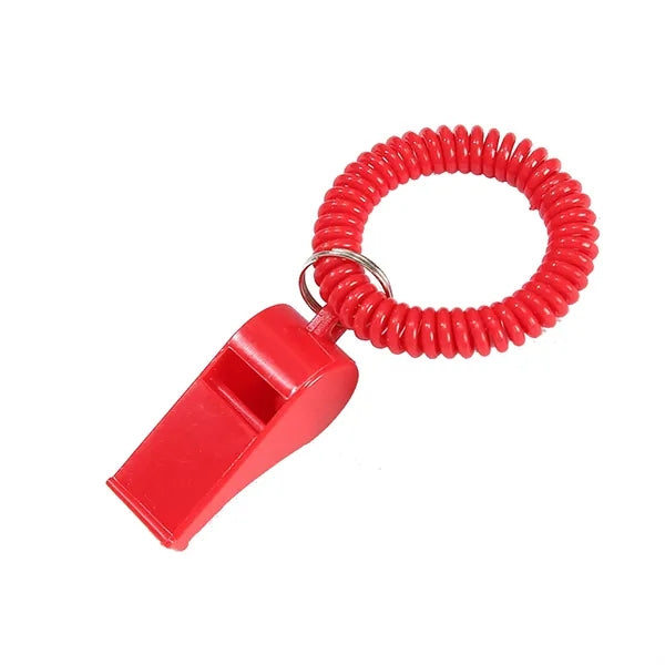 Plastic Whistle With Spring Wristband