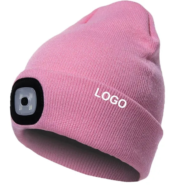 Knit Beanie Hats w/ USB Rechargeable Light