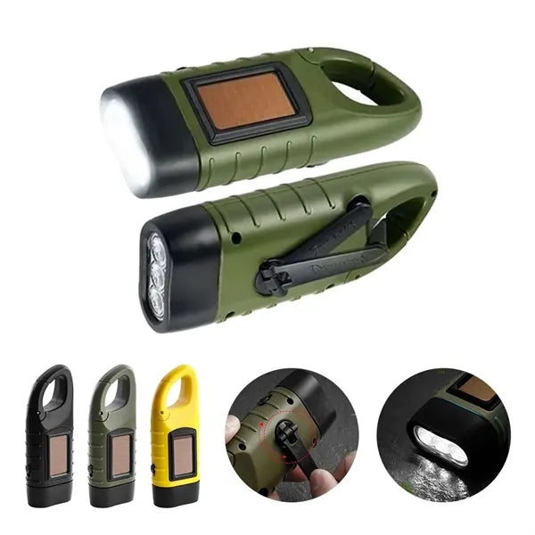 Hand Crank Solar Powered Flashlight