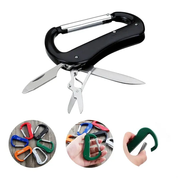 Multi-Tool Carabiner with Knife