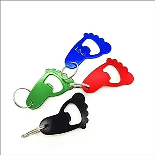 Foot Shape Bottle Opener with Keychain