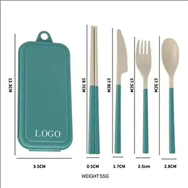 Foldable Wheat Straw Tableware Set