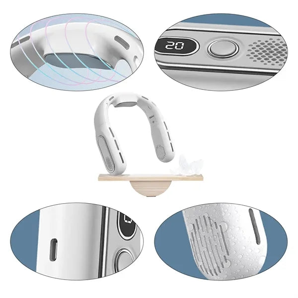 Portable Rechargeable Cooling Wearable Personal Neck Fan